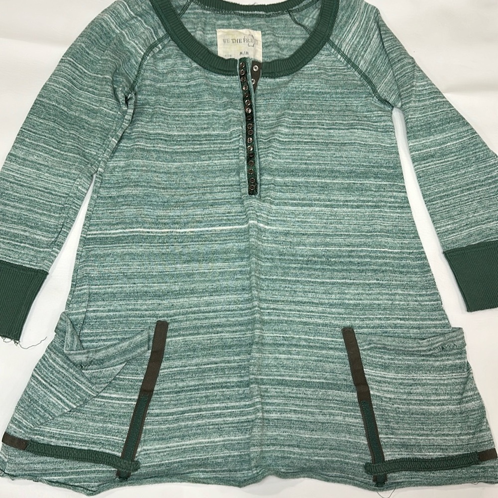 We the Free Free People heather green knit tunic shirt M